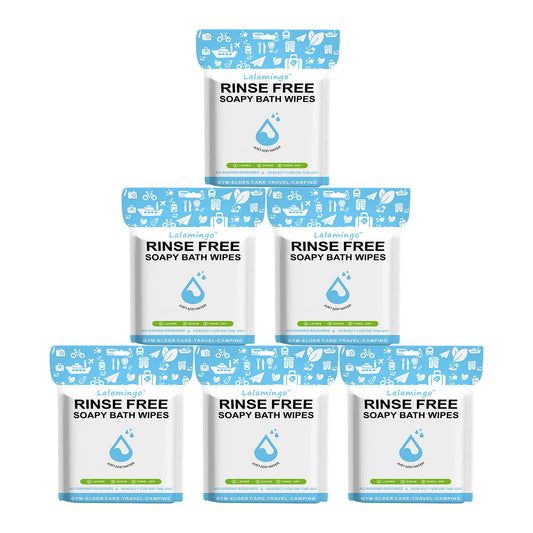 125% Larger! Rinse Free Bathing Wipes 150PCS XL Disposable No Rinse Dry Body Wipes for Adults. Post-Surgery Patients, Elderly Bedridden & Disabled | Camping, Hiking, GYM & Travel (Pack of 6=150PCS)