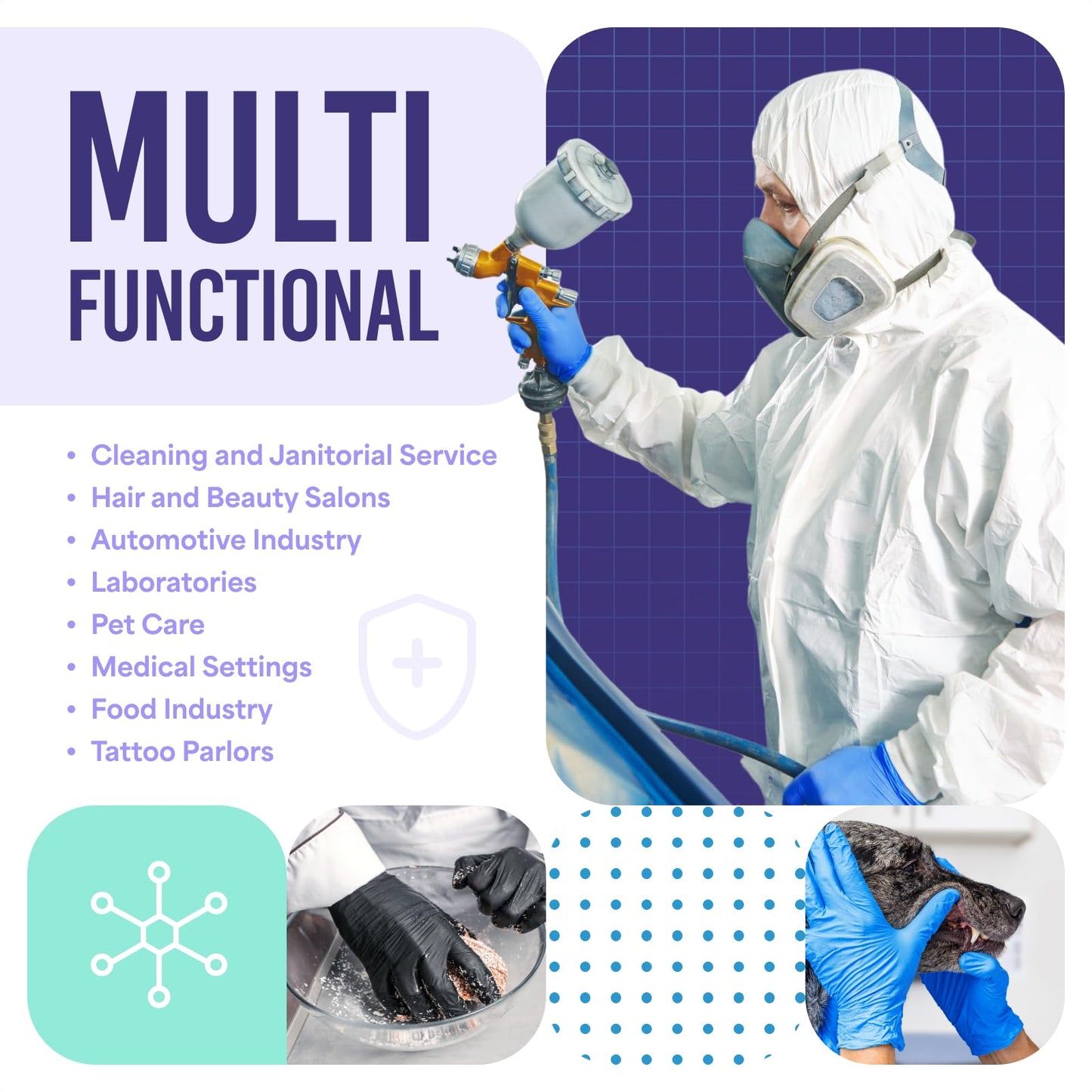 Medtecs Nitrile Gloves Disposable - 200/2,000 PC, All Size & Color Available - Latex-Free with Chemo-Rated Protection & Breathable Design - 4 Mil Thickness, Ambidextrous, Powder-Free - 200PC