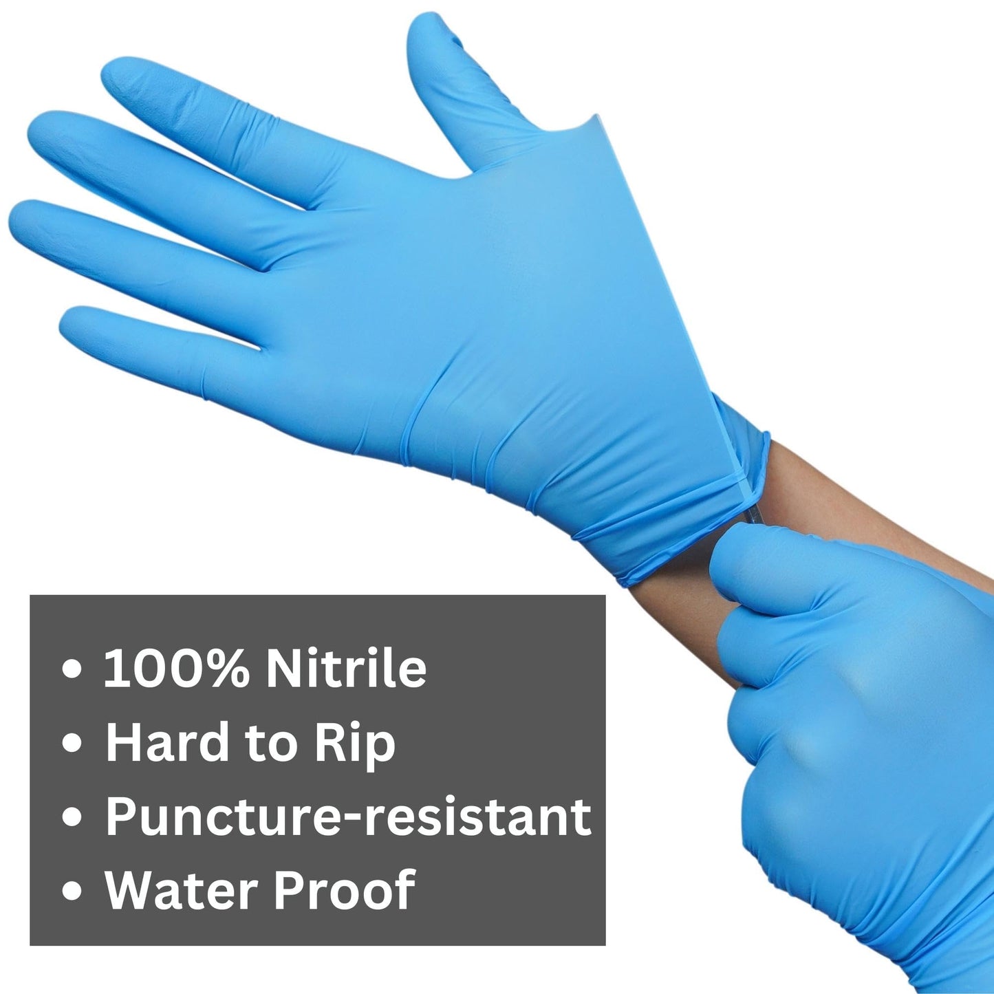 MEDPRAYER Nitrile Exam Gloves, 4 Mil Nitrile Disposable Gloves, Latex Free & Powder Free Nitrile Gloves, Food Safe Gloves (Large, 100 Count)