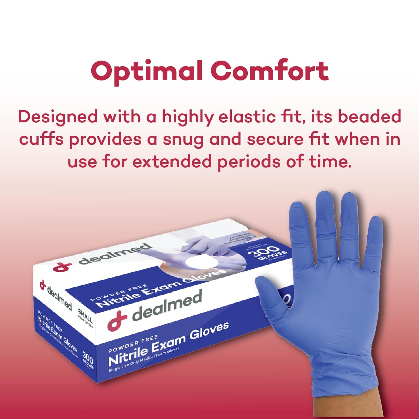 Dealmed Nitrile Medical Grade Exam Gloves, 3.0 mm, Latex Free, Disposable Gloves for Hospitals, Law Enforcement, First Response, Blue (X-Large, 250 ct.)