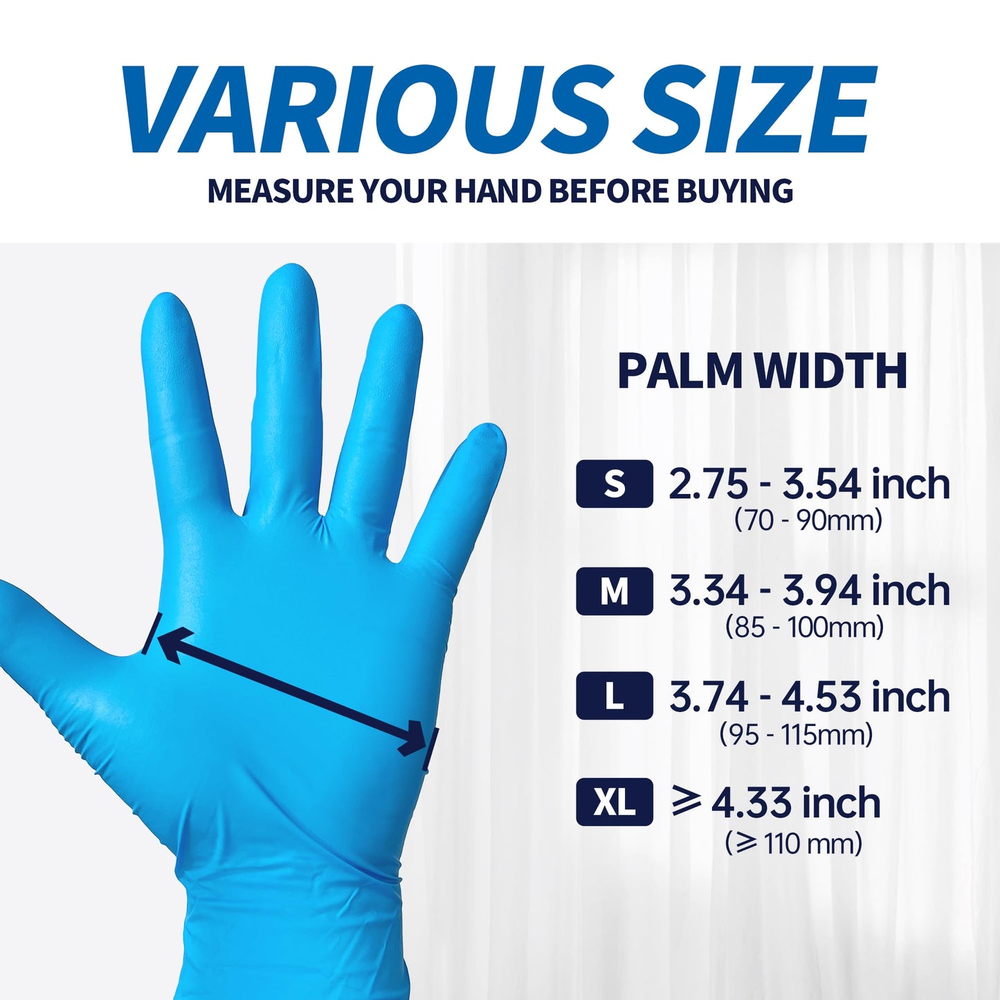 Supmedic Basic Vinyl Medical Exam Gloves, 4 Mil Powder-Free Latex-Free Food Grade Disposable Glove, Blue 100 pcs (Large)