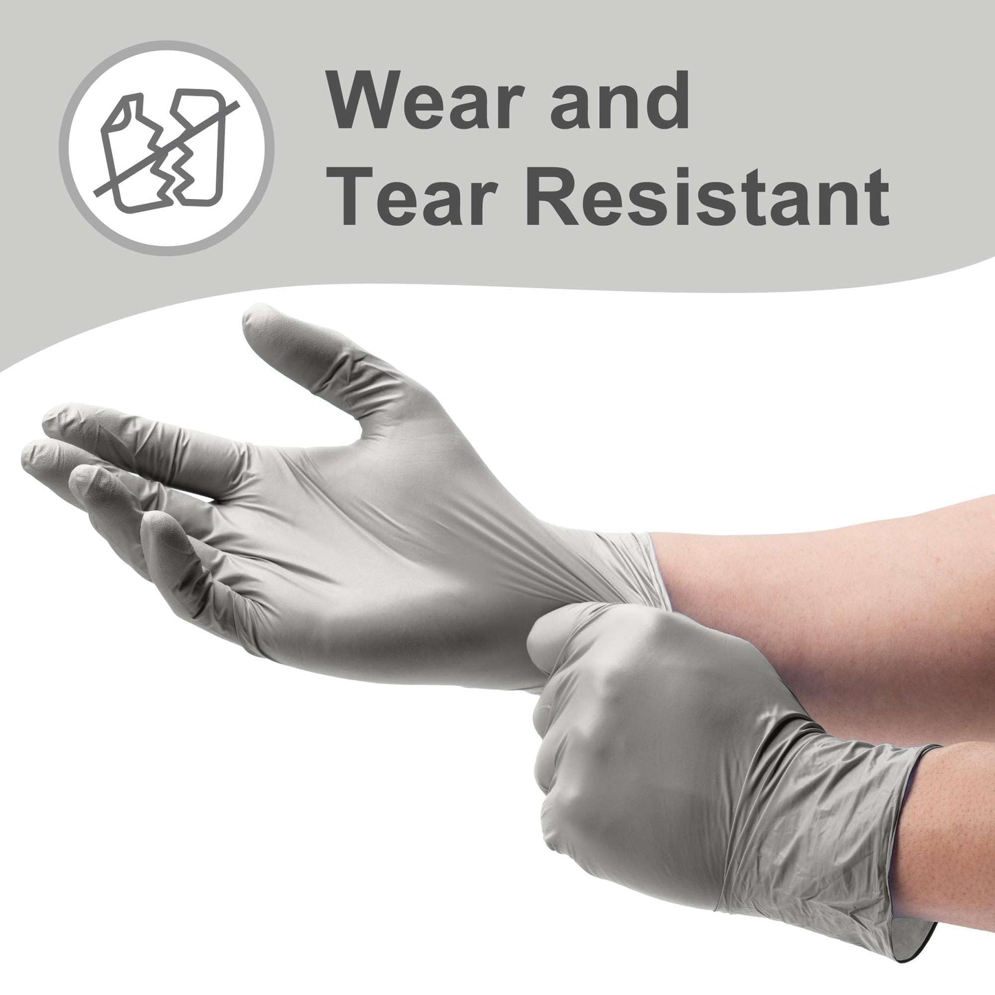 WECARE Chrome Disposable Nitrile Gloves X Large - 50 Pack - 3 Mil - Powder and Latex Free - Non-Sterile - Food Safe Gloves