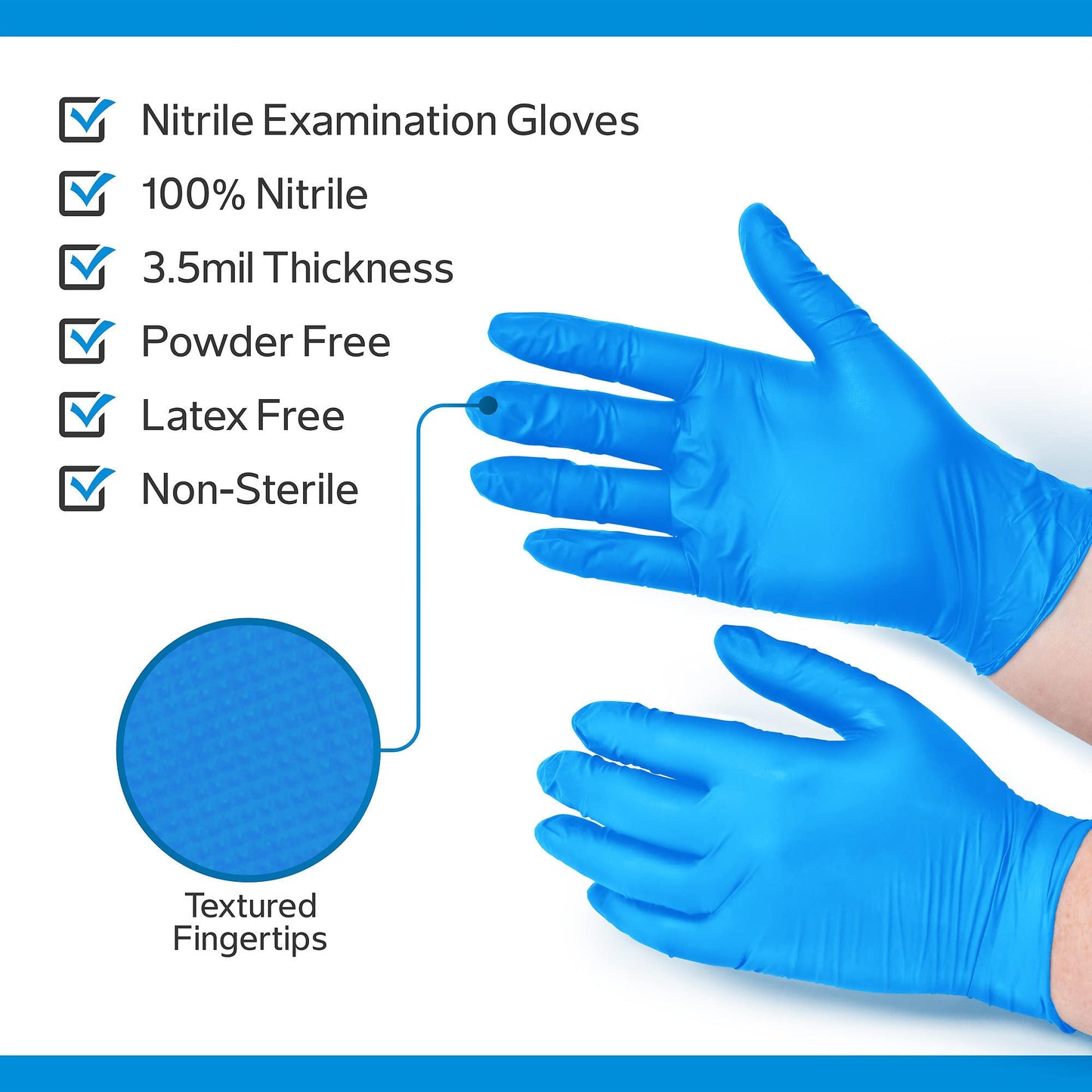 Old South Trading - OSTC Lydus 4 Mil Latex Free Nitrile Textured Fingertip Exam Gloves - Small (Box of 100)