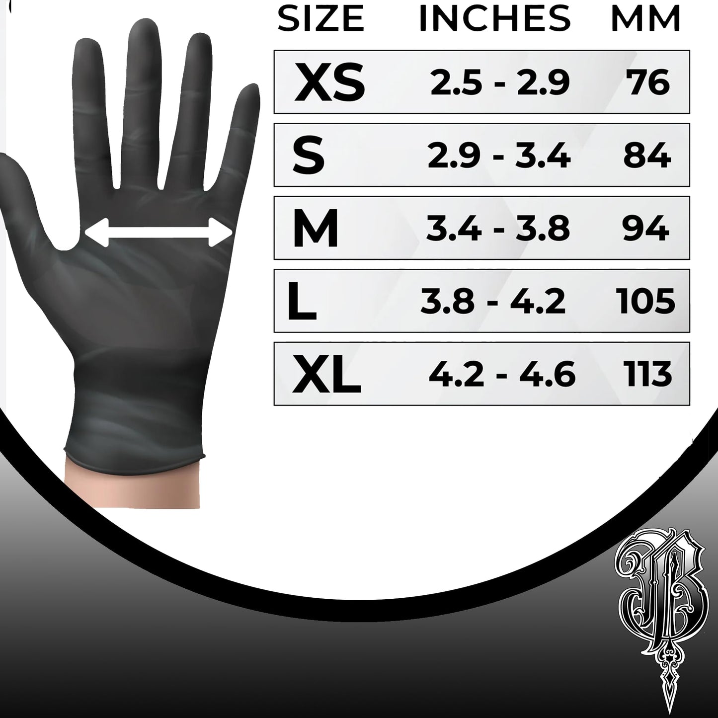 Blackwork Latex Exam Gloves -100ct Box- 6mil, Black, textured (1, Extra Small)