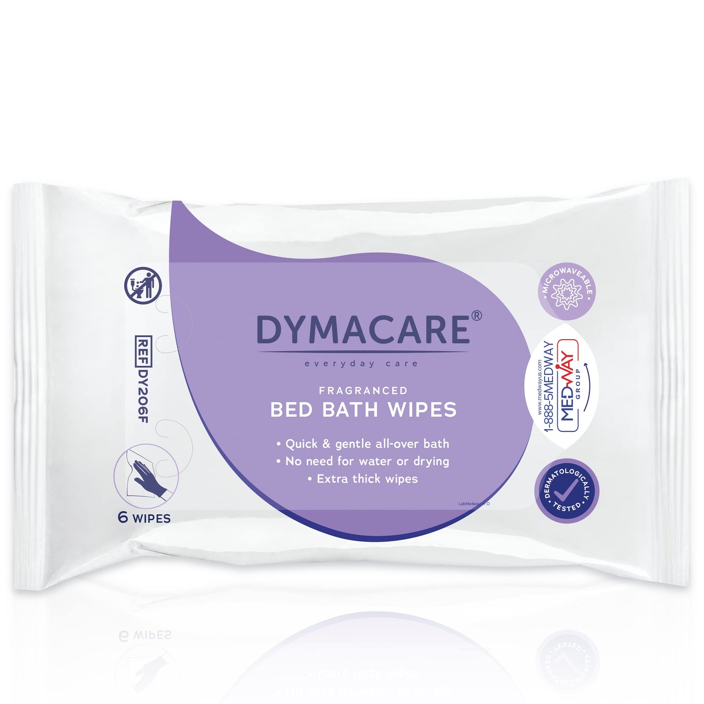 DYMACARE Fragranced Bed Bath Wipes | Rinse-Free Microwaveable Premium Adult Skin Cleansing Wet Wipes | Thick Large Body Wash Cloths | with Aloe Vera | 3 Packs