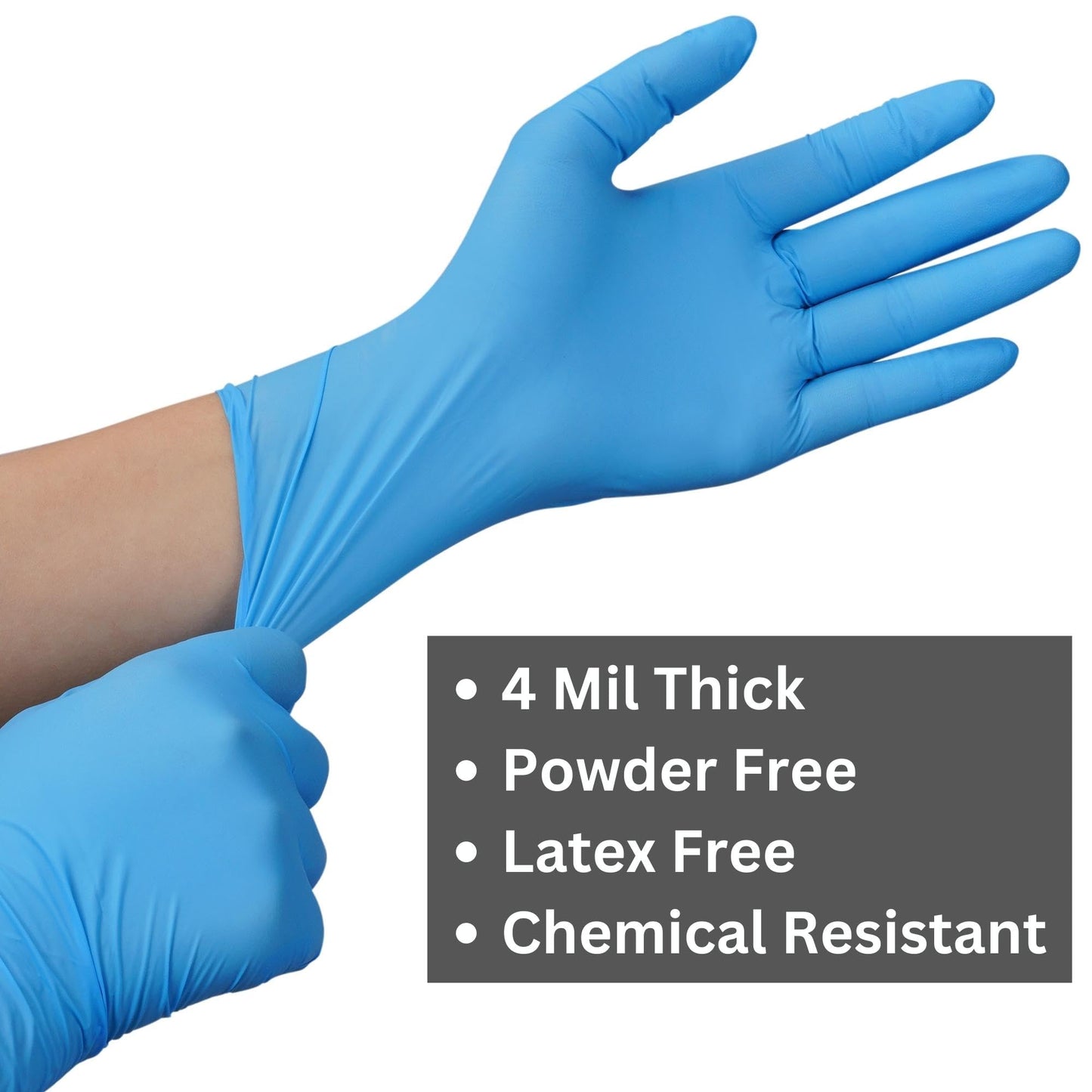 MEDPRAYER Nitrile Exam Gloves, 4 Mil Nitrile Disposable Gloves, Latex Free & Powder Free Nitrile Gloves, Food Safe Gloves (Large, 100 Count)