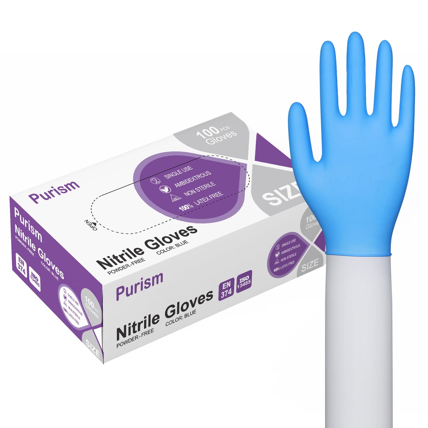 Daddy's Choice Disposable Blue Nitrile Gloves, Size Medium, No Latex, No Powder, Safe Working Gloves, House Cleaning gloves,100pcs (Medium)