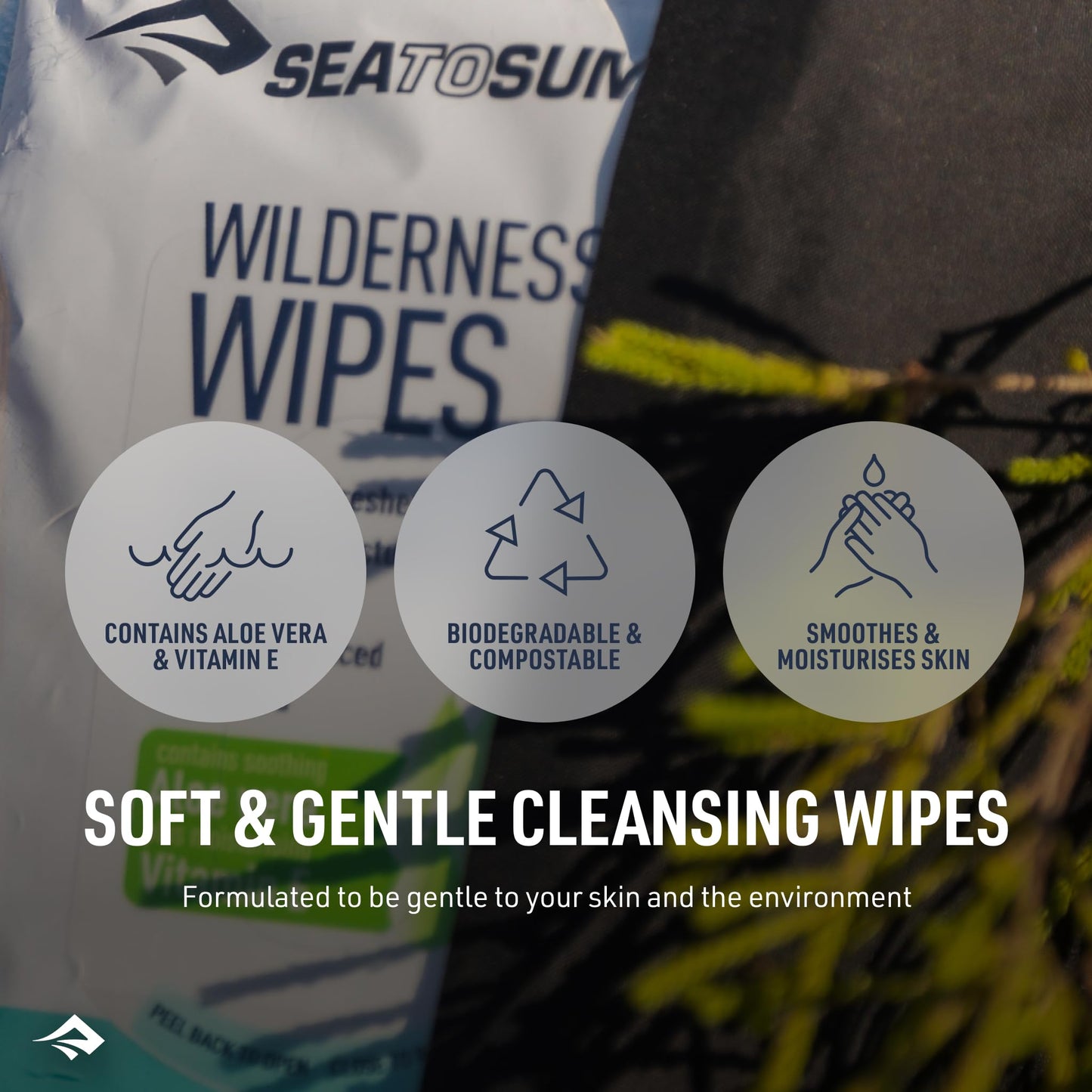 Sea to Summit XL Wilderness Wipes Rinse-Free Body Wipes, 2-Pack (8 Wipes per Pack)