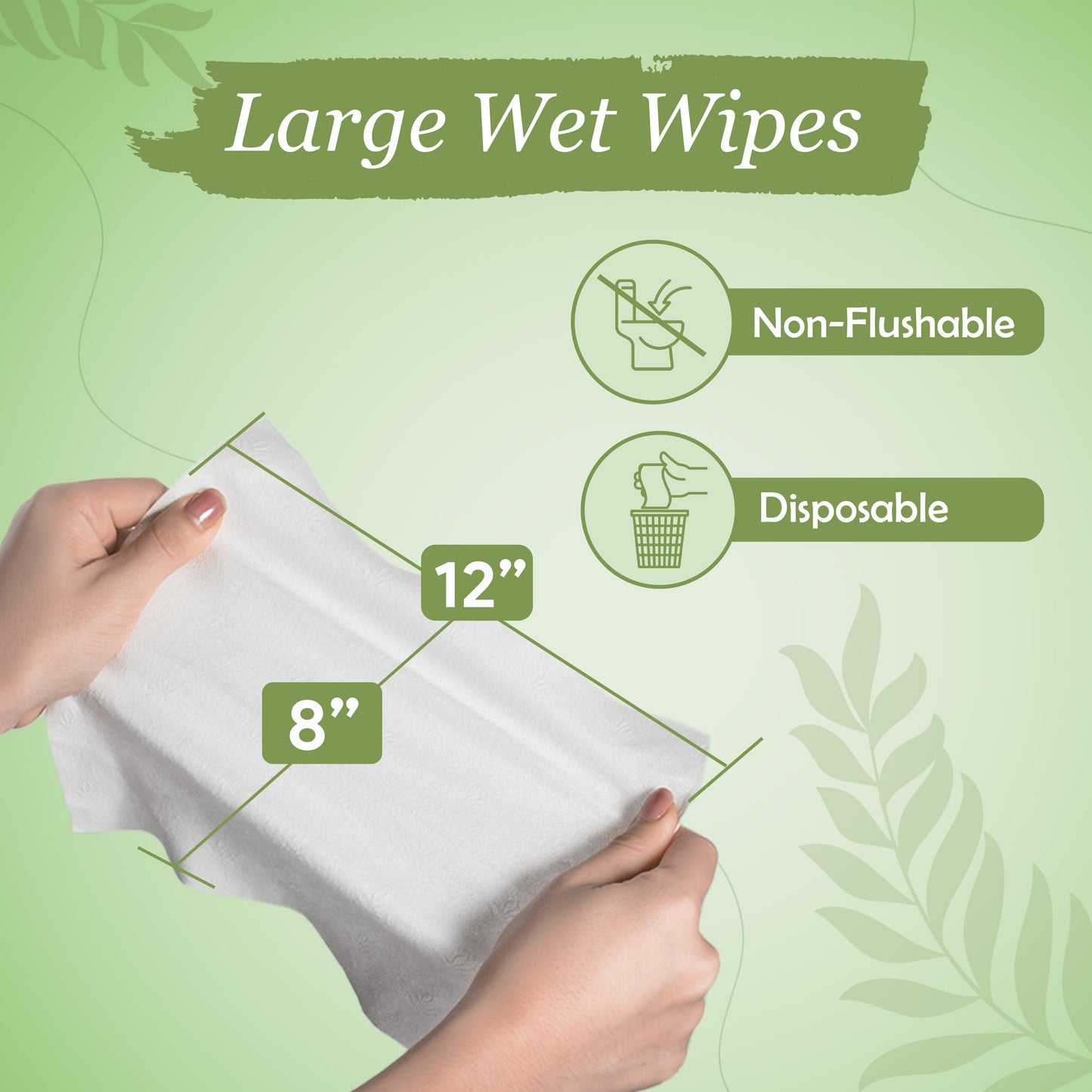 X Large Wet Wipes for Adults - 2 Packs of 56 [112 Count] Disposable Incontinence Wipes, 12" x 8" Adult Wipes for Elderly - Personal Body Wipes for Women and Men, Pre Moistened Adult Washcloths