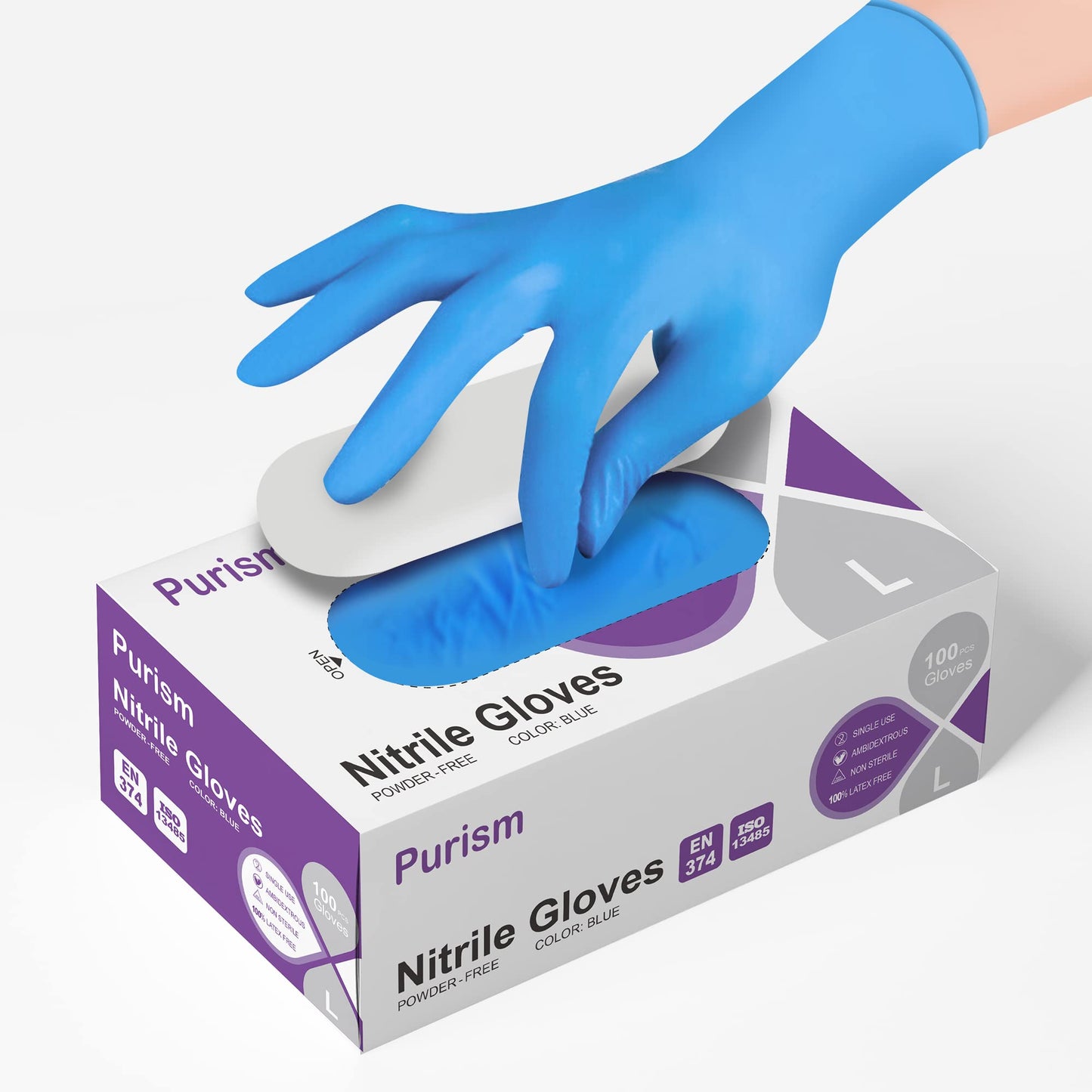 Daddy's Choice Disposable Blue Nitrile Gloves, Size Medium, No Latex, No Powder, Safe Working Gloves, House Cleaning gloves,100pcs (Medium)