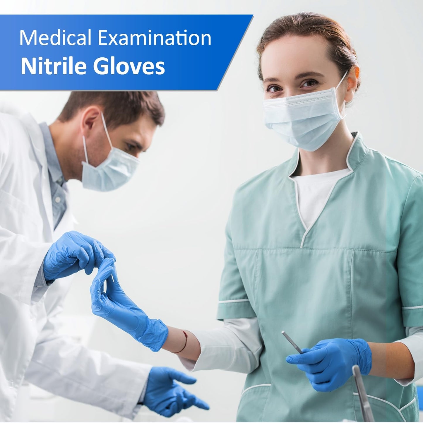 Schneider Nitrile Exam Gloves, Medium, 200-ct Box, 4 mil, Blue Gloves Disposable Latex Free, Powder Free Medical Gloves for Cooking, Cleaning, Examination