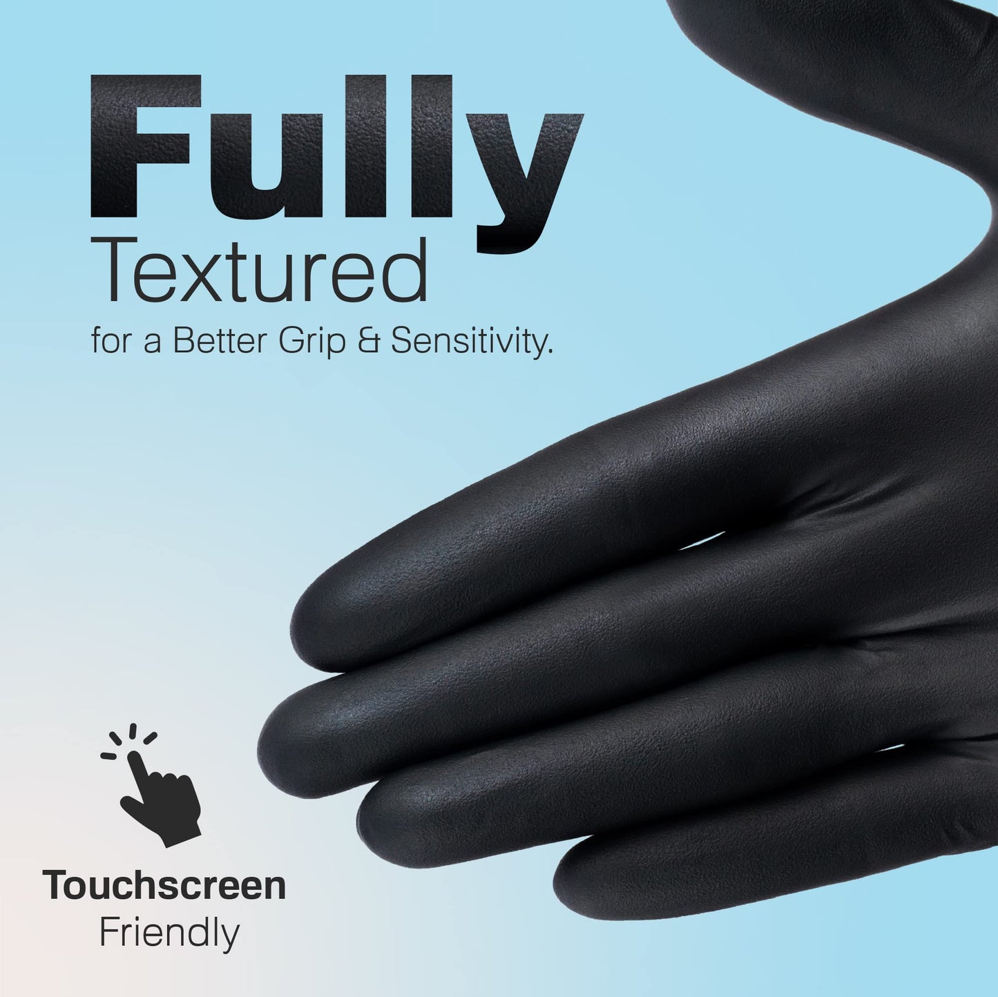 Heavy Duty Disposable Gloves Latex Free | 6.5 Mil Black Nitrile Gloves X-Large | 100 Count Powder Free Chemical Resistant Gloves | Food Grade, Food Safe, | Janitorial, Kitchen, & Mechanic Gloves