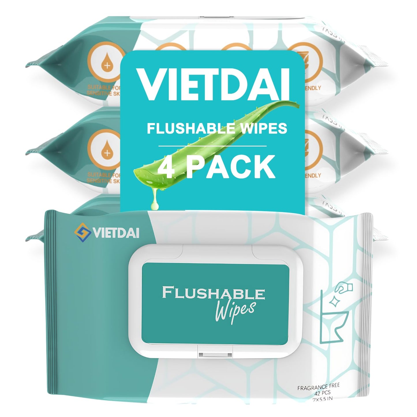 Toilet Wipes Flushable Wet Wipes for Adults 168 Count Butt Wipes Septic and Sewer Safe, Infused with Aloe and Vitamin E for Women and Man Elder Incontinence Travel and Bathroom