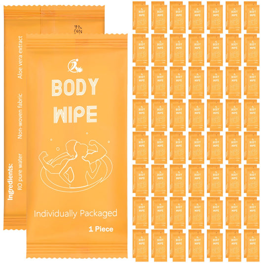 Timgle 200 Pcs Body Wipes Individually Wrapped Bath Wipes for Adults Face Hand Body Wipes Pearl Pattern Wet Shower Wipes with Aloe Bathing Disposable Cleansing for Travel Gym Travel