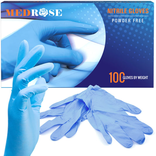 MedRose Small Nitrile Gloves - 100 Count Disposable Gloves Latex Free - Powder Free Non-Latex Gloves, Medical Exam Glove