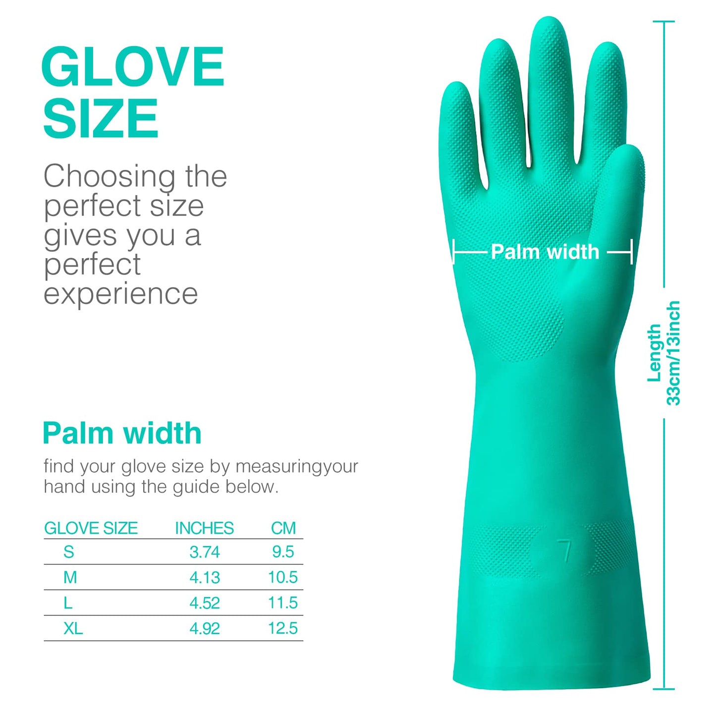 ThxToms Chemical Resistant Nitrile Gloves, Resist Household Acid, Alkali, Solvent and Oil, Latex Rubber Free, 1 Pair Medium