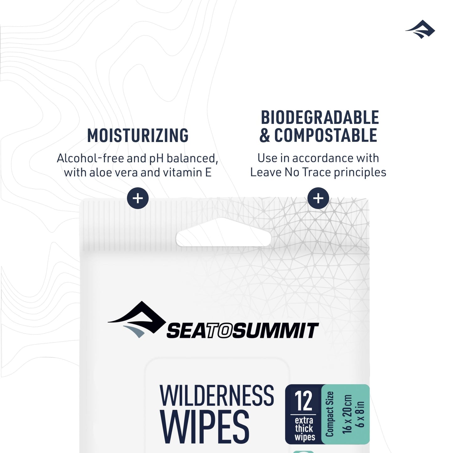 Sea to Summit Wilderness Wipes Rinse-Free Body Wipes, 2-Pack (12 Wipes per Pack)