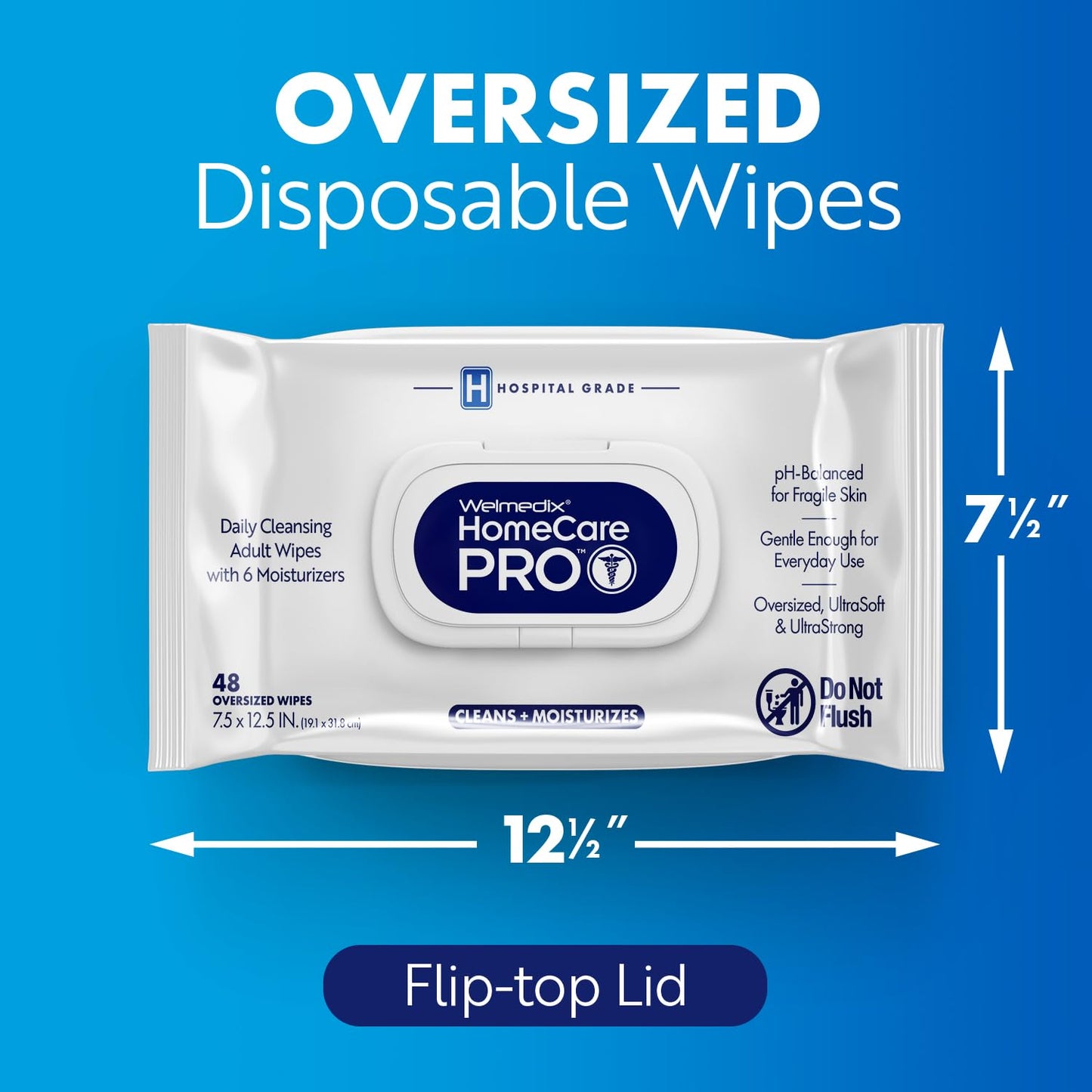 Welmedix HomeCare Pro Daily Wipes with 6 Moisturizers