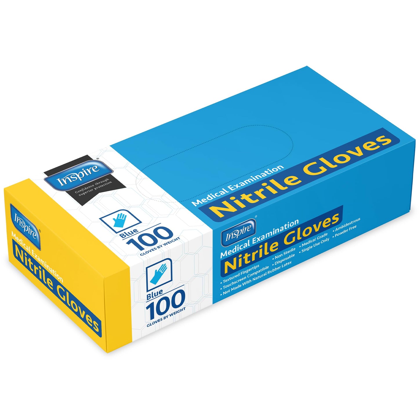 Inspire Nitrile Exam Gloves | THE ORIGINAL Quality Stretch Nitrile | 4.5 Gloves Disposable Latex Free Medical EMT (1000, Medium)