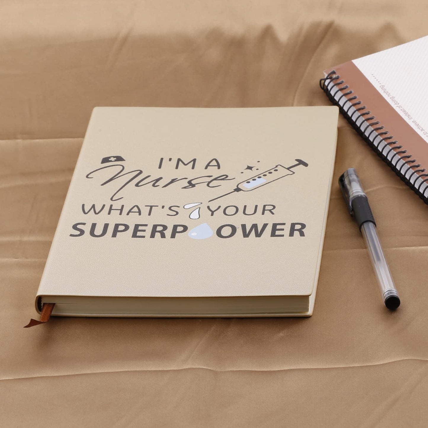 LBWCER Leather Journal Notebook Nurse Notebook: I'm A Nurse What's Your Superpower? Leather Journal Notebook 130 Pages Funny Quote Gift for Nurses or Doctors Appreciation Gift (Nurse Superpower)