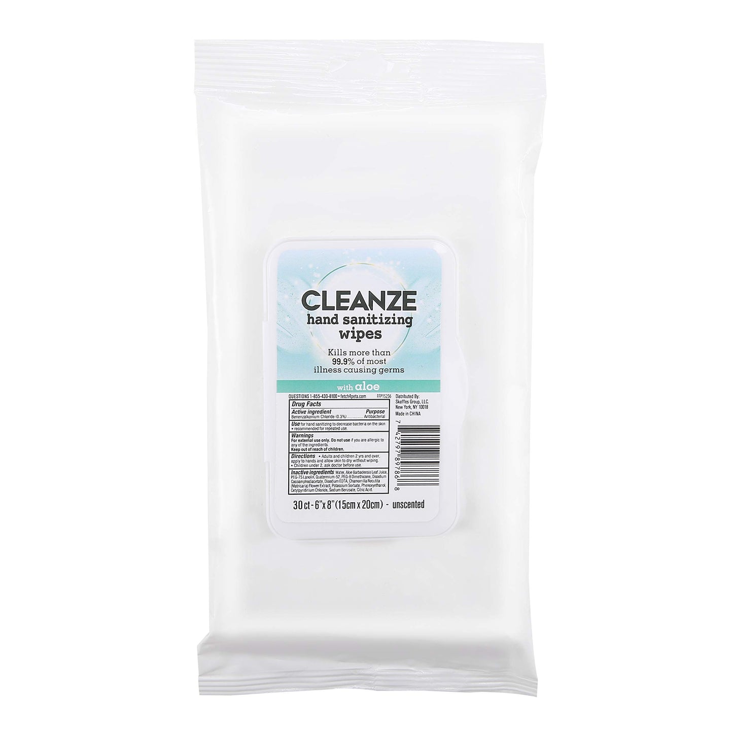 Cleanze Hand Sanitizing Hand Wipes - Unscented Disinfecting Hand Sanitizer Wipes in 30 Count Pack with Aloe - Travel Hand Sanitizer Wipes, Non-Bacillus hand wipes