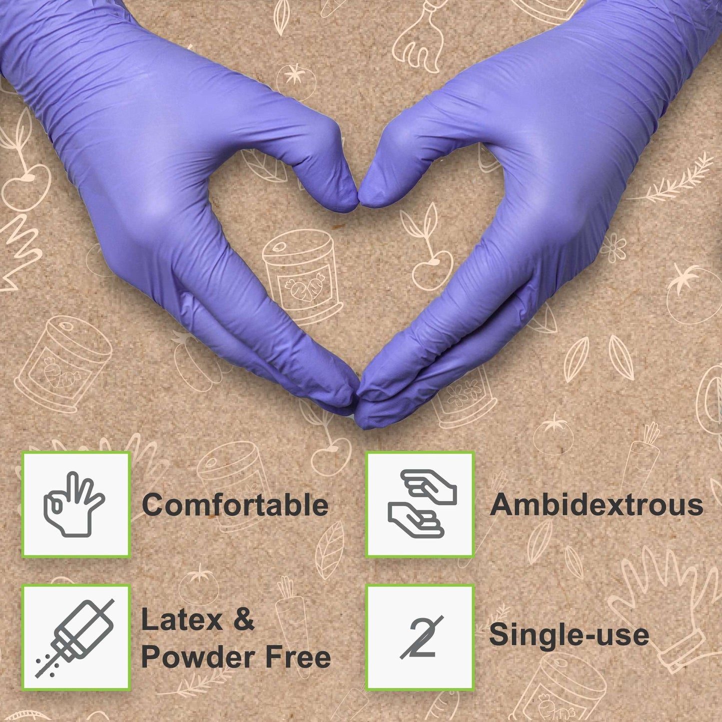 Biodegradable Disposable Medical Gloves Small - 150 Count - Violet Blue Nitrile Gloves - Medical Exam Powder and Latex Free Gloves - Surgical and Dental Grade with Textured Fingertips