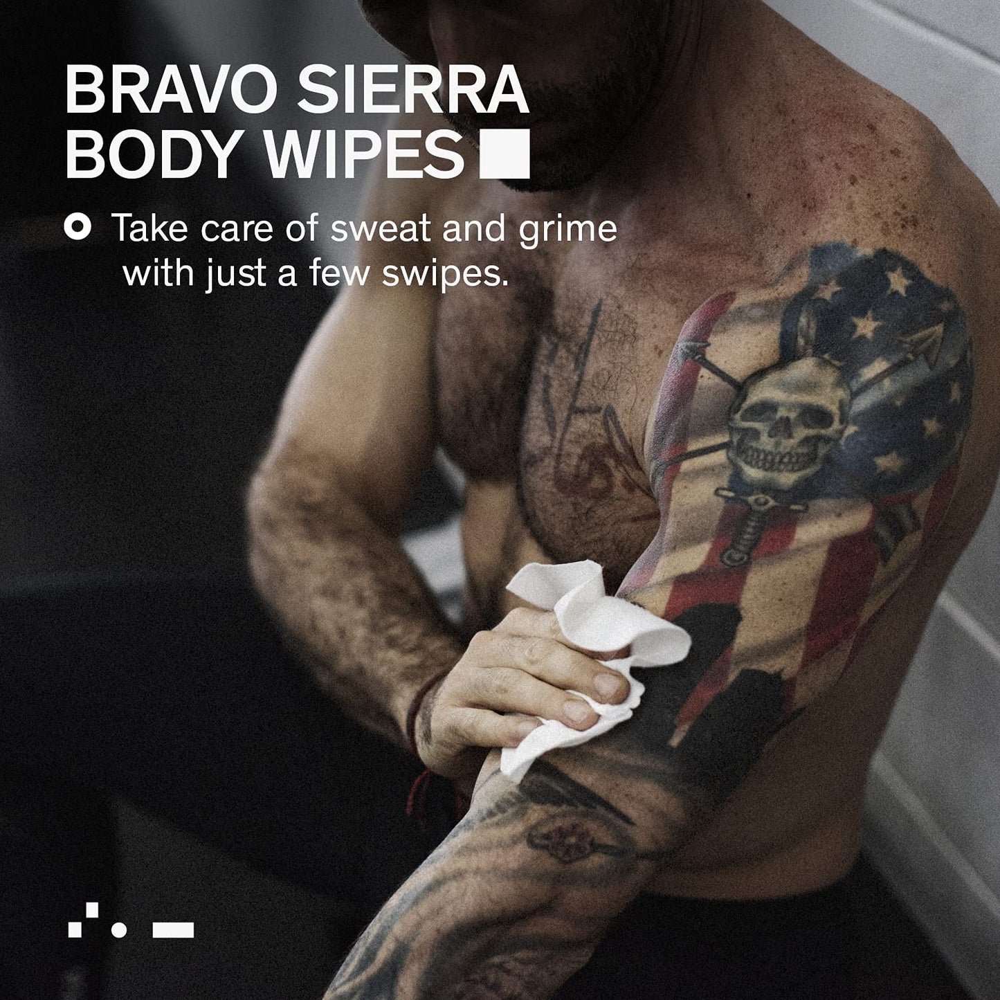 Body Wipes by Bravo Sierra - 10 Individually Wrapped Extra Thick Biodegradable Shower Wipes with Benzalkonium Chloride & Aloe Vera for Adults, Men and Women - No Rinse Bathing Camping & Travel Wipes