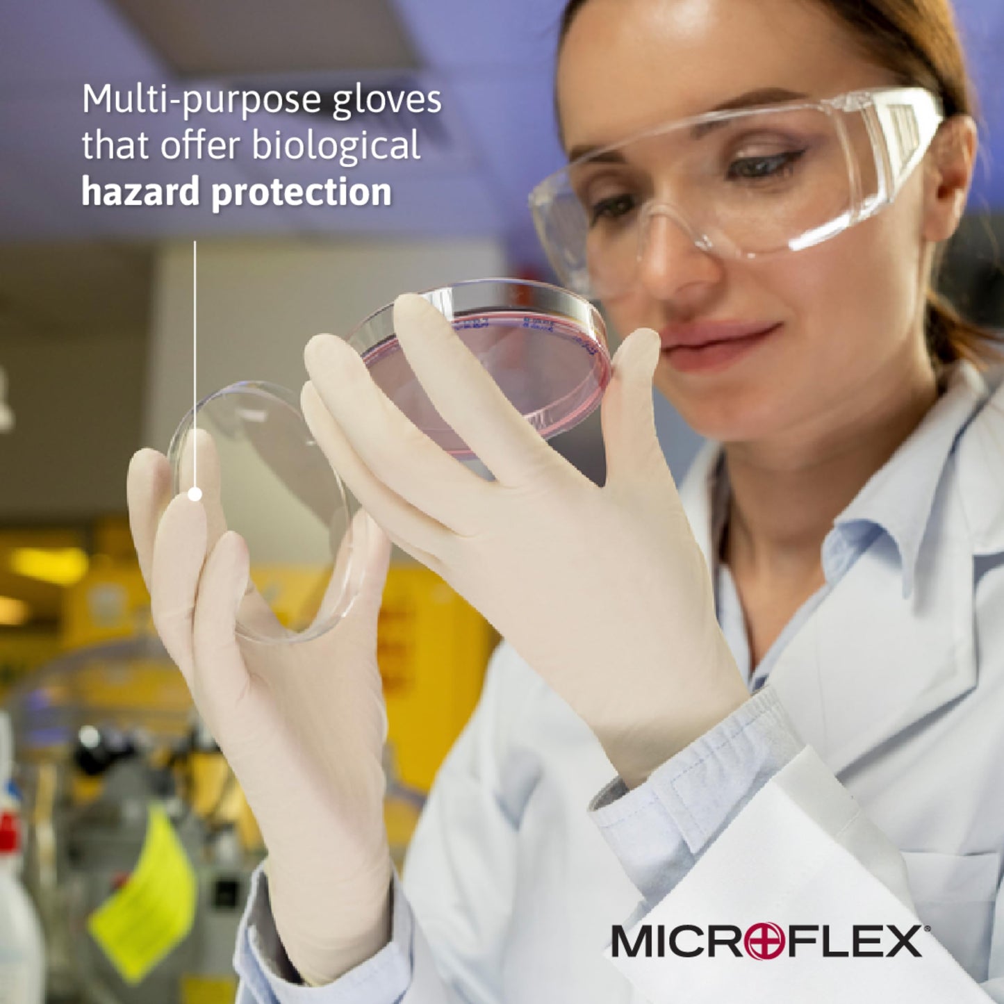 Microflex 10-754 Daily Defense Disposable Latex Gloves for Cleaning, Food Prep, First Aid - XL, Natural (Box of 100)