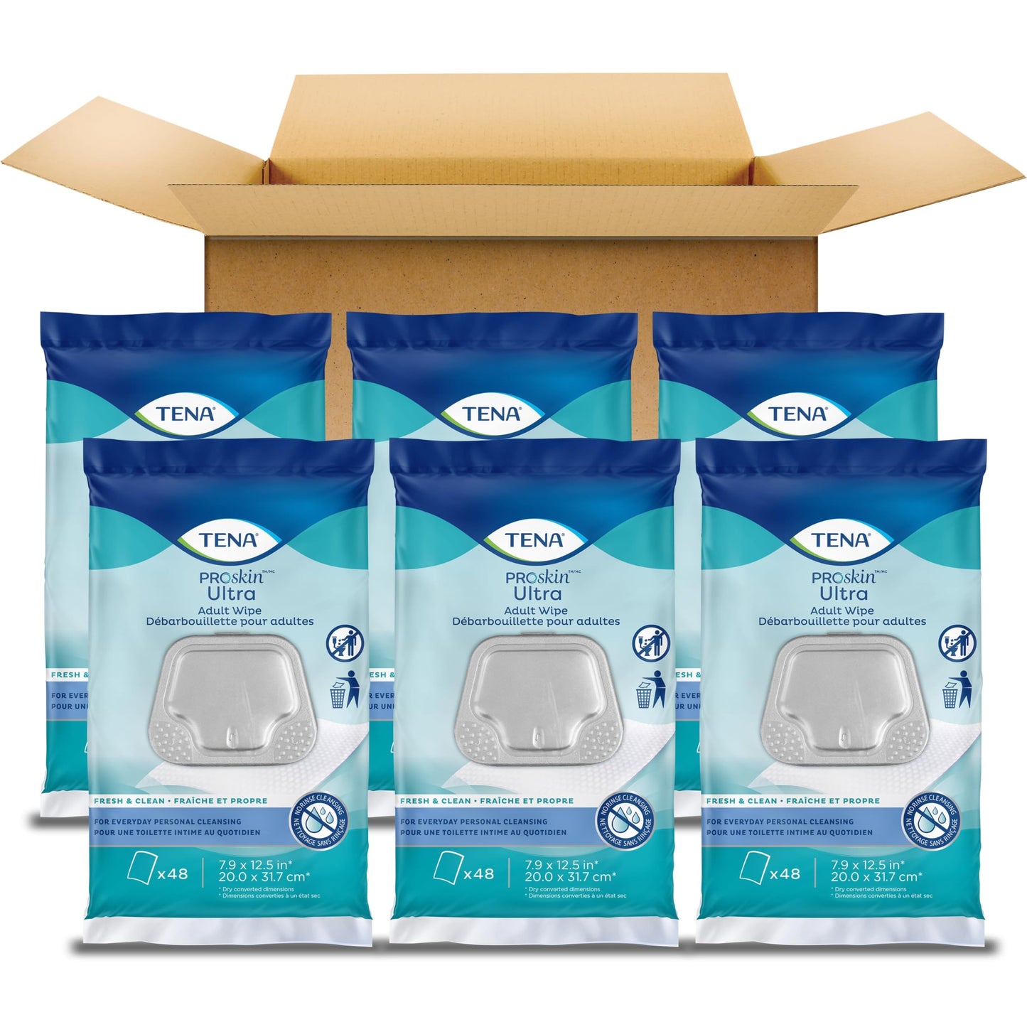 Tena Adult Wipes for Incontinence & Cleansing, ProSkin - 288 Count