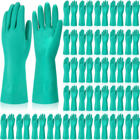 Potchen 10 Pairs Chemical Resistant Gloves Heavy Duty Nitrile Gloves Thick Work Cleaning Resist Household Acid, Alkali Gloves (X-Large)