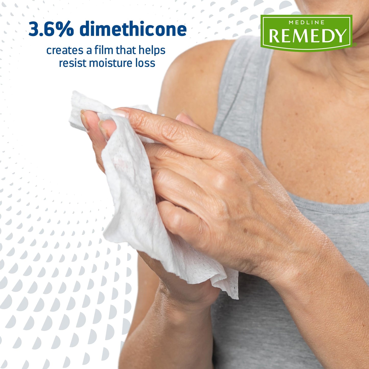 Medline Remedy Clinical 3-in-1 Barrier Cream Cloth, 8 count (32 Packs), 8 x 8 in Adult Wet Wipes, Vanilla Scent, Incontinent Care, Dimethicone, Irritated Skin, Soothing, Nourishing, Gentle