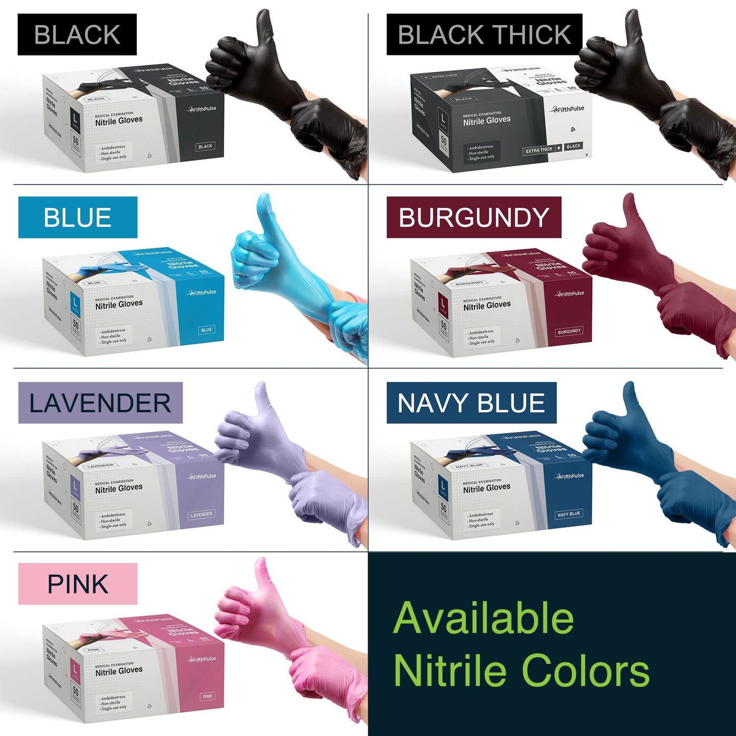 Black Gloves Disposable Latex Free Medium, 50 Count - Medical and Dental Grade Surgical Gloves - Powder Free Nitrile Gloves Medium - 3 Mil Thickness