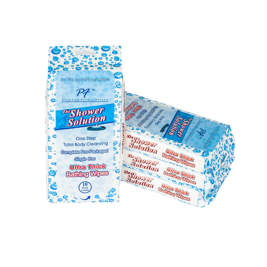 Premium Formulations Shower Solutions - Adult Bathing Wipes, Extra Large and Extra Thick (40 wipes (4 Pack))